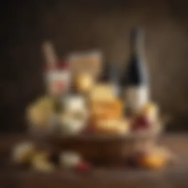 Exquisite Cheese Gift Basket An exquisite cheese gift basket featuring gourmet selections
