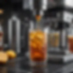 An intricate design of a mixed drink making machine showcasing advanced technology.