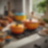 Elegant vintage Le Creuset cookware showcasing its iconic colors and craftsmanship
