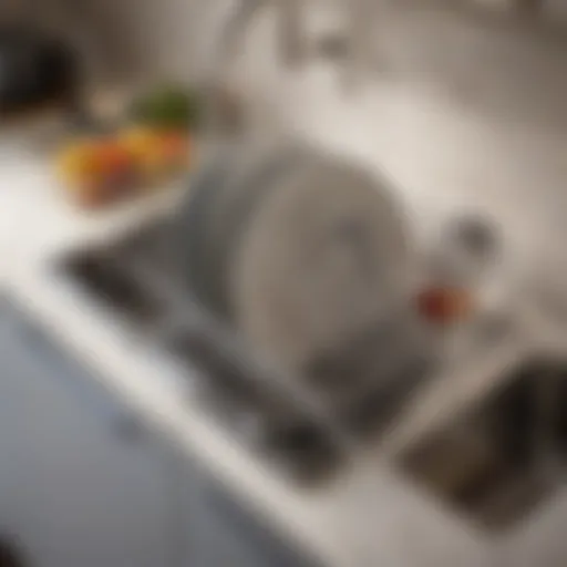 Sleek modern dish drainer in a contemporary kitchen setting