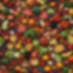 Fresh fruits and vegetables for a healthy diet