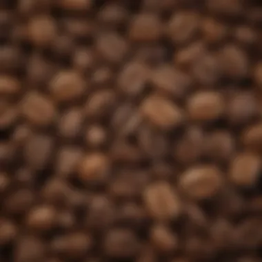 A close-up of coffee beans with intricate details highlighting their texture