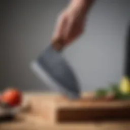A beautifully crafted kitchen cleaver showcasing its sharp blade and sturdy handle.