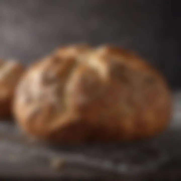 Freshly baked soda bread on a cooling rack