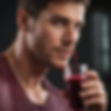 Athlete with Beetroot Juice Athlete enjoying a refreshing beetroot juice post-workout