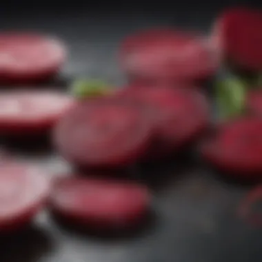 Vibrant Beetroot Slices Vibrant beetroot slices showcasing their rich color and texture