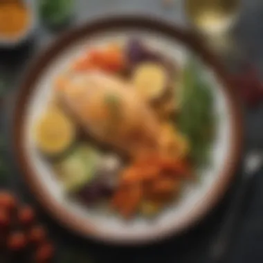 Baked Tilapia with Vegetables A plate of baked tilapia served with colorful vegetables