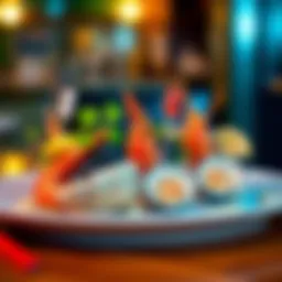 A stunning plate of gourmet seafood featuring fresh ingredients