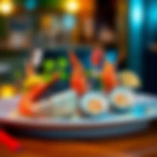 A stunning plate of gourmet seafood featuring fresh ingredients