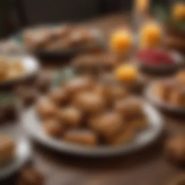 Festive Table with Torrijas A festive table adorned with torrijas and seasonal decorations