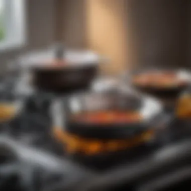Heat Distribution in Tri-Clad Cookware Illustration of the heat distribution in tri-clad cookware