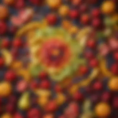The Sugar Spectrum in Fruits A colorful assortment of fresh fruits displaying their natural sugar content
