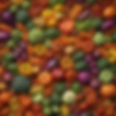 Carbohydrate Diversity in Vegetables A vibrant display of various vegetables highlighting their carbohydrate profiles