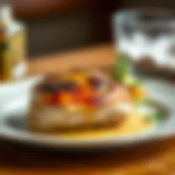 Perfectly cooked chicken breast on a plate