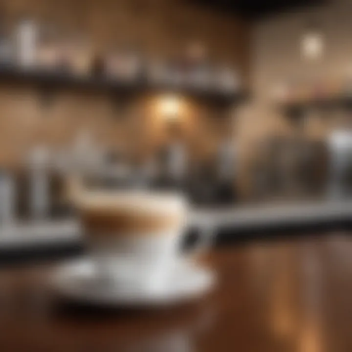 A serene coffee shop environment conveying a sense of relaxation and wellness