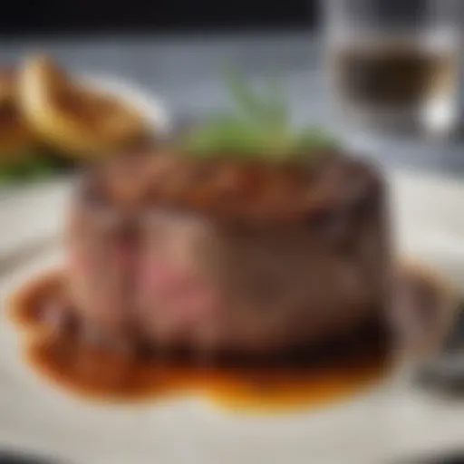 A perfectly grilled filet mignon on a plate