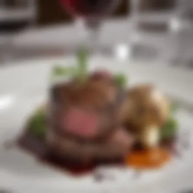 Elevating Dining with Wine Pairings A wine glass paired with filet mignon dinner