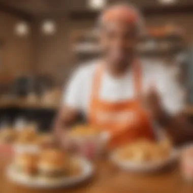 Happy Customer with Popeyes Order Happy customer receiving Popeyes order