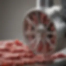 Close-up of a meat grinder's cutting blade highlighting its sharpness and design