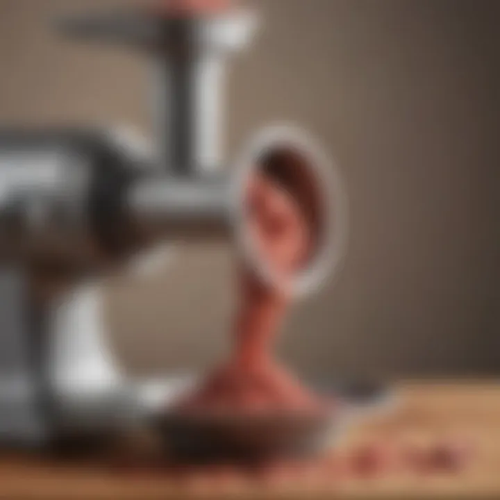 Diagram depicting the grinding plate of a meat grinder illustrating hole sizes for texture variation