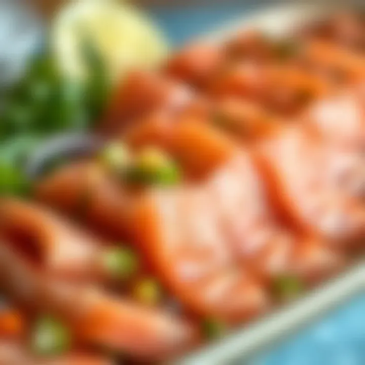 Fresh Ingredients for Poke Close-up of ingredients used in Hawaiian poke, showcasing fresh fish and seasonings