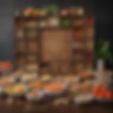Diversity in Culinary Luck Boxes Artistic display of a variety of luck boxes with different foods