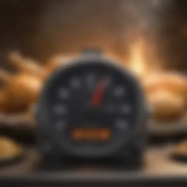 Cooking Time Countdown Oven timer displaying countdown for cooking chicken