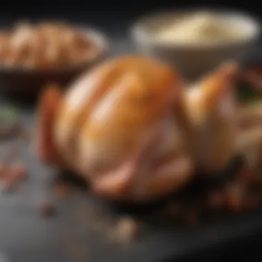 Seasoning Ingredients for Roasting Raw chicken with seasoning ingredients on a countertop