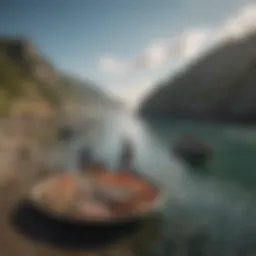 A picturesque coastline showcasing sustainable fishing practices