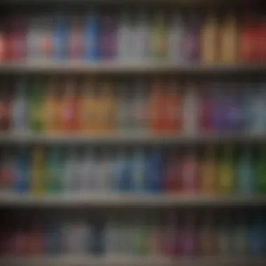 A vibrant shelf display of various spiked seltzer brands