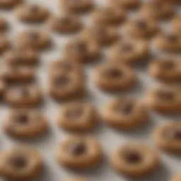 A close-up of classic chocolate chips used in baking.