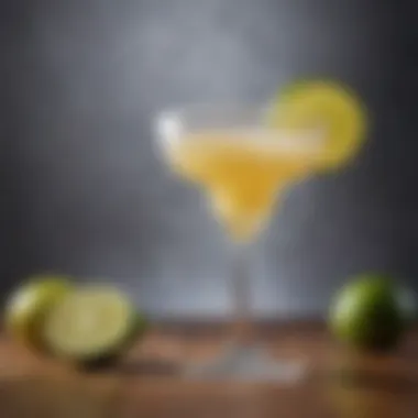Vibrant Margarita with Salted Rim A vibrant margarita with a salted rim and fresh lime garnish
