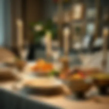 Elegant Table Setting with Kosher Dishes An elegant table setting featuring kosher dishes