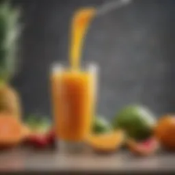 Freshly squeezed juice resting in a glass