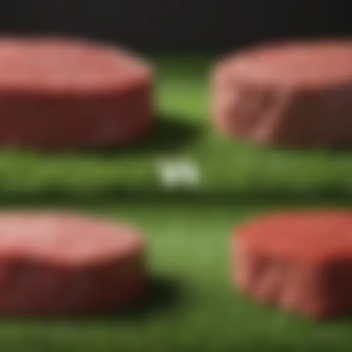 A comparison chart of nutritional values between grass-fed and regular beef.