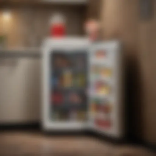 Charming retro mini fridge in a stylish kitchen setting