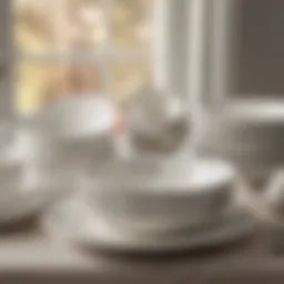 Vintage Corelle dinnerware set displayed elegantly