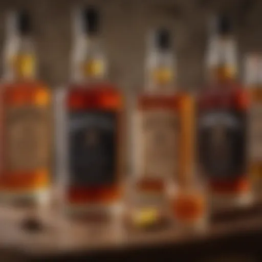 A variety of whiskey bottles showcasing different types and brands suitable for a hot toddy