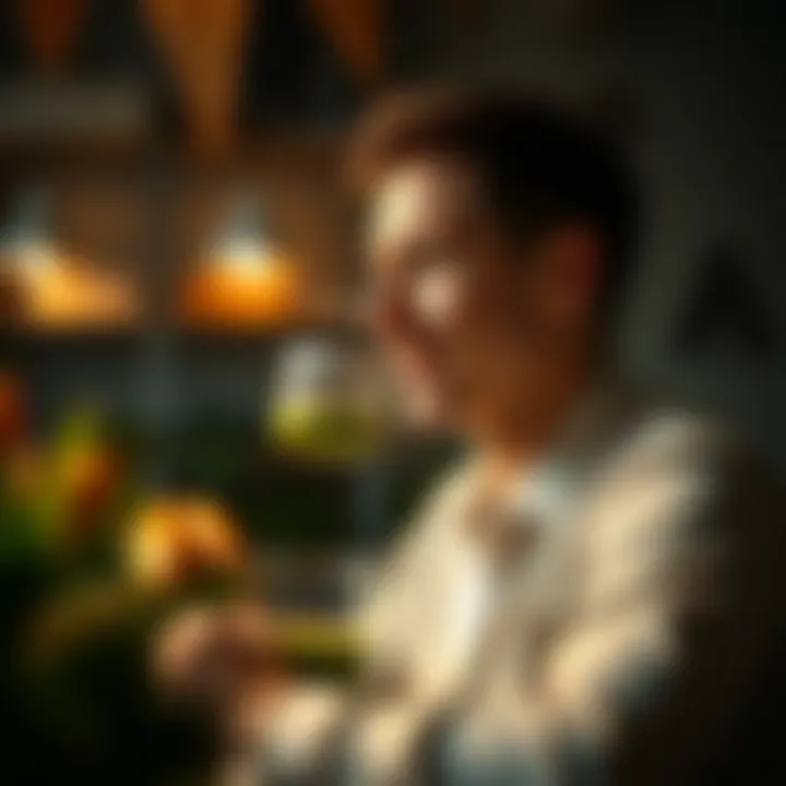 Immersed in the Juicing Experience User enjoying the juicing experience with the Dash Juice Extractor