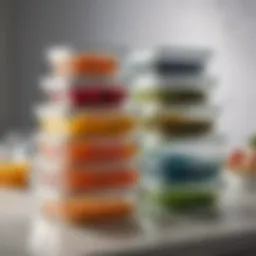 Diverse small Pyrex containers in various shapes and sizes arranged aesthetically