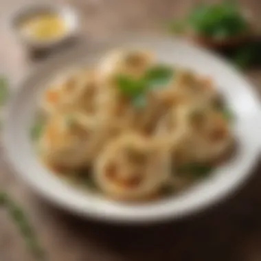 Garnished Manti Dish A beautifully crafted plate of manti garnished with herbs