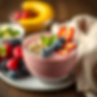 Invigorating Smoothie Bowl Colorful smoothie bowl topped with seeds and berries