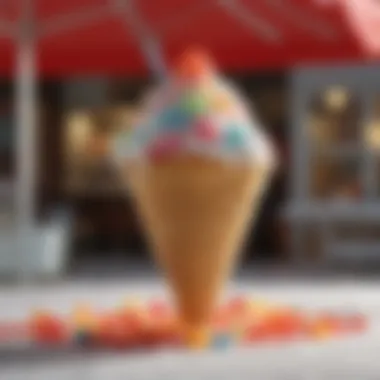Delightful Snow Cone Experience Close-up of a snow cone being served with vibrant flavors