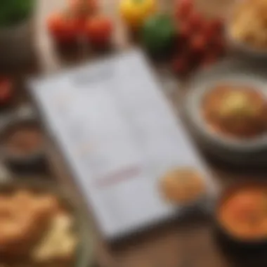 Weekly Meal Planning and Shopping List A planner with weekly meal plans and a shopping list beside it.