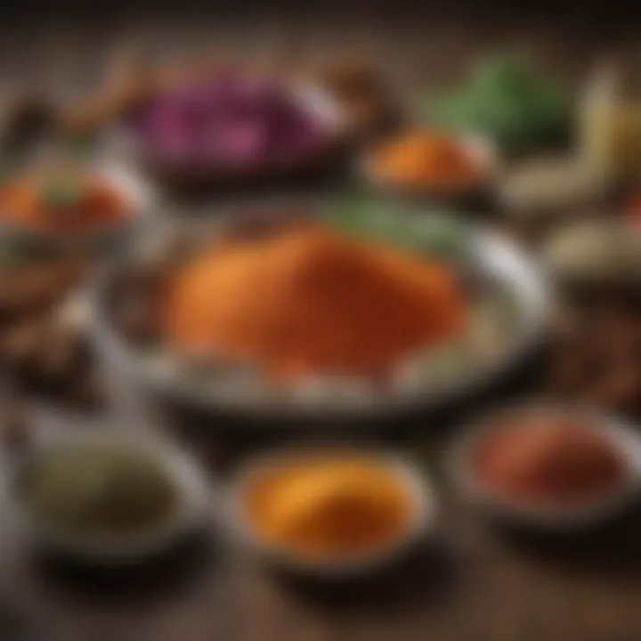 An array of spices and herbs for flavor enhancement