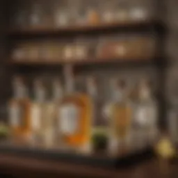 A curated selection of premium tequila bottles on a stylish bar shelf