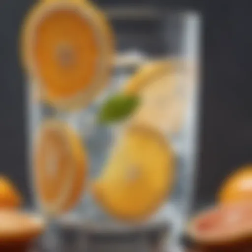 Refreshing glass of water with citrus slices