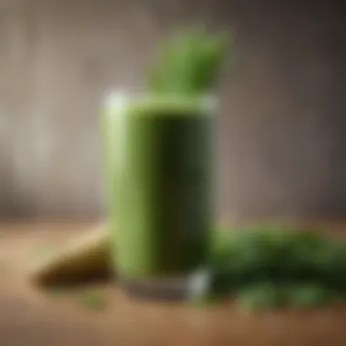 A vibrant green smoothie infused with wheat grass