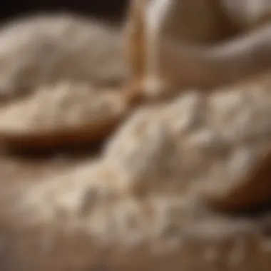 A close-up view of organic flour from a wholesale supplier