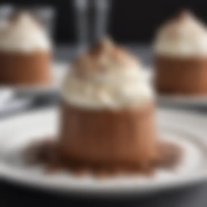 Decadent chocolate mousse topped with whipped cream